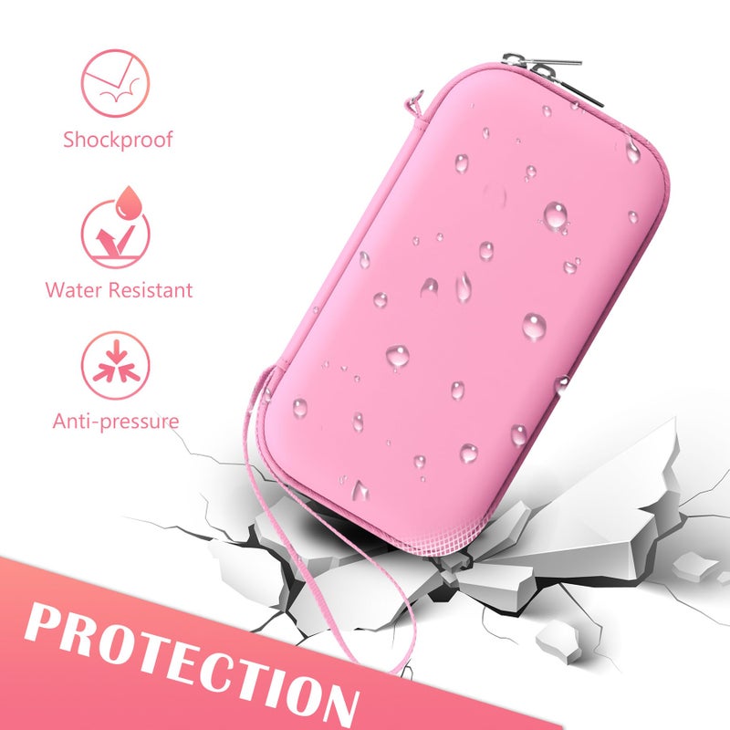 BOVKE Carrying Case for Handheld Electric Nebulizer for Adults and Kids, Inhaler Spacer Bag, Portable Electric Nebulizer Asthma Inhaler Holder, Mesh Pocket for Cables, Batteries and Accessories, Pink - Image 5