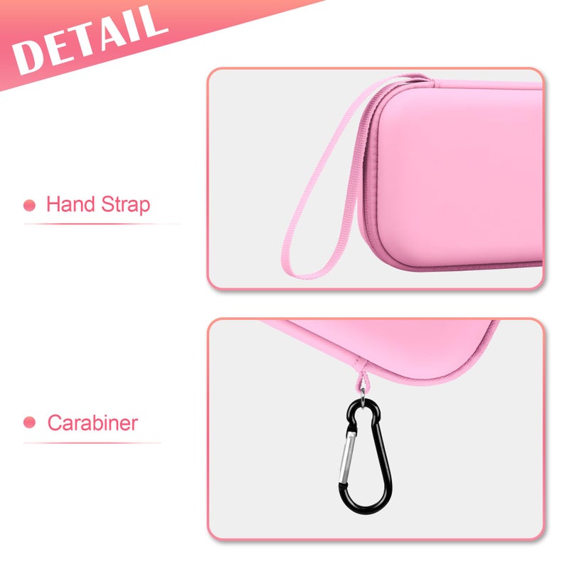 BOVKE Carrying Case for Handheld Electric Nebulizer for Adults and Kids, Inhaler Spacer Bag, Portable Electric Nebulizer Asthma Inhaler Holder, Mesh Pocket for Cables, Batteries and Accessories, Pink - Image 4