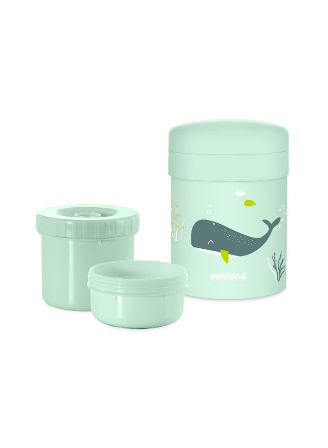 Miniland Thermetic Whaley 700ml food thermos set designed for babies and children - Image 2