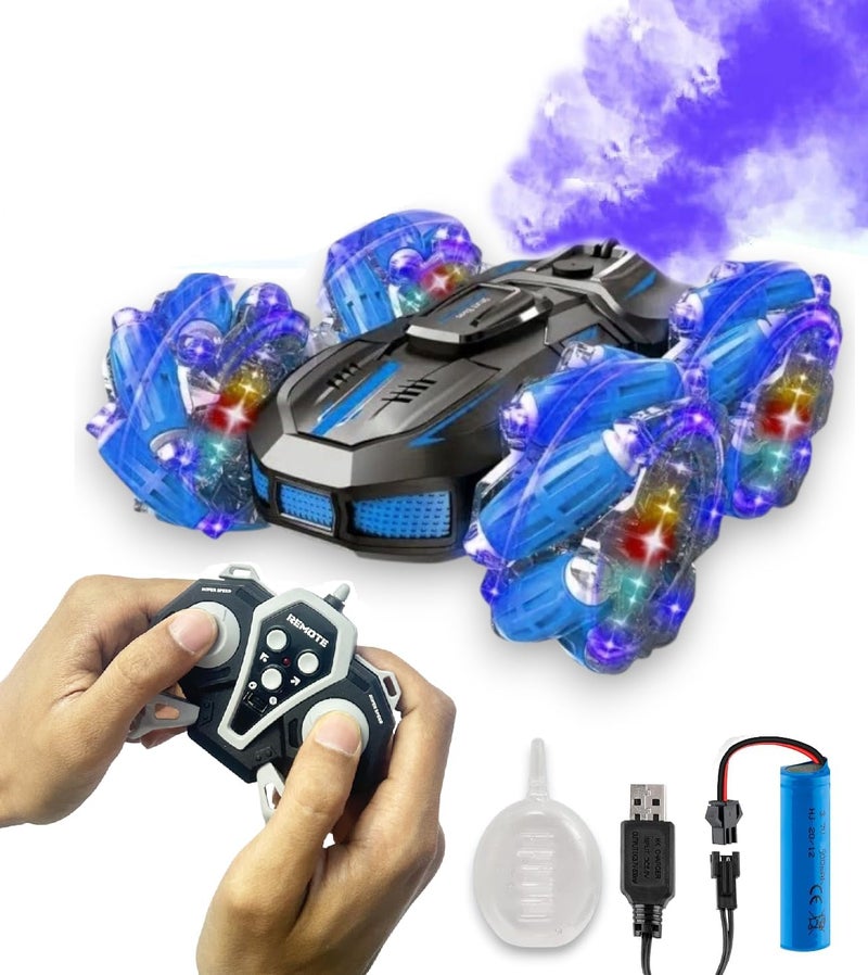 HOMOZE Remote Control 4X4 Dual Sided Climbing Toy RC Car | RC Rechargeable Rock Stunt Cars with Speed Booster Spray for Kids & Adults 360° Rotate Drift Stunt Toy Car Best Boys, Girls & Gifting - Image 2