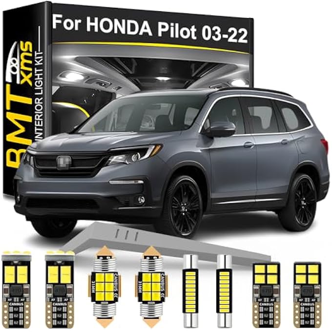 BMT xms 17 Pieces Led Interior Light Kit Replacement For Honda Pilot 20032022 6000K Cool White Bulbs - Image 1
