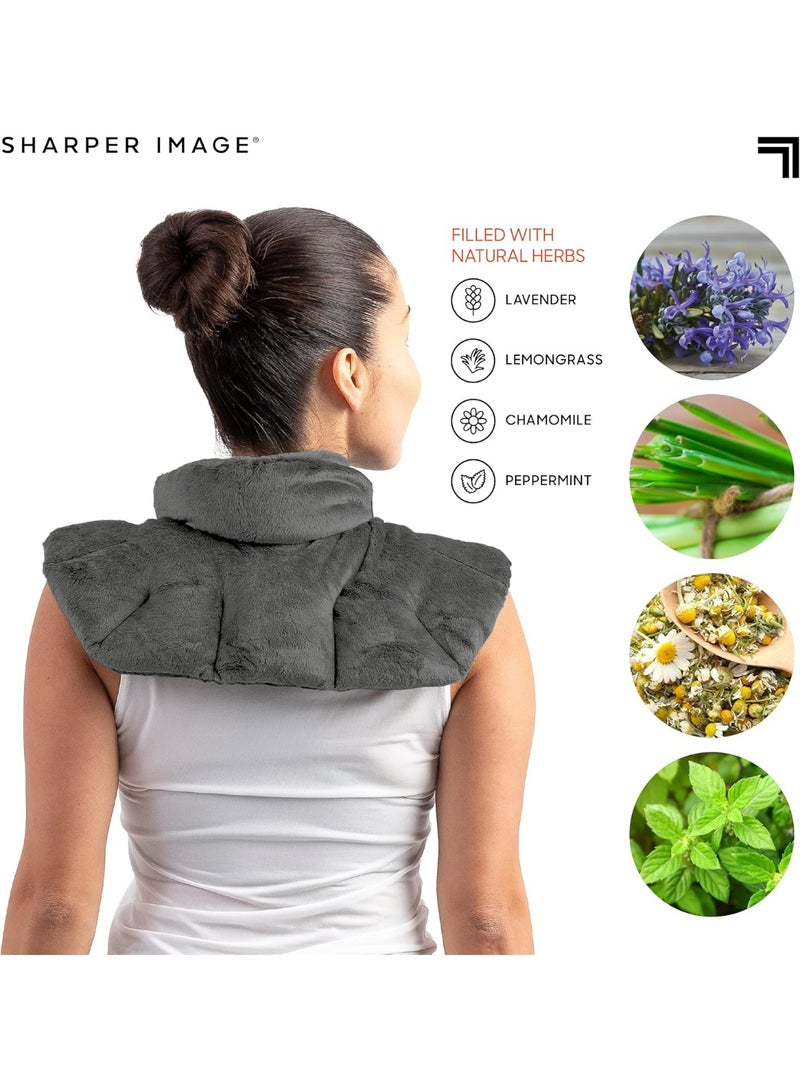 Microwaveable Neck and Shoulder Heating Wrap with 100% Natural Lavender & Herbal Aromatherapy, Soft Plush Pain Relief Pillow - Image 3