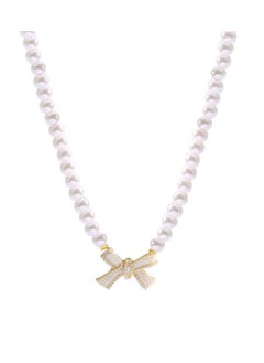 Pearl Butterfly Element Titanium Steel Necklace