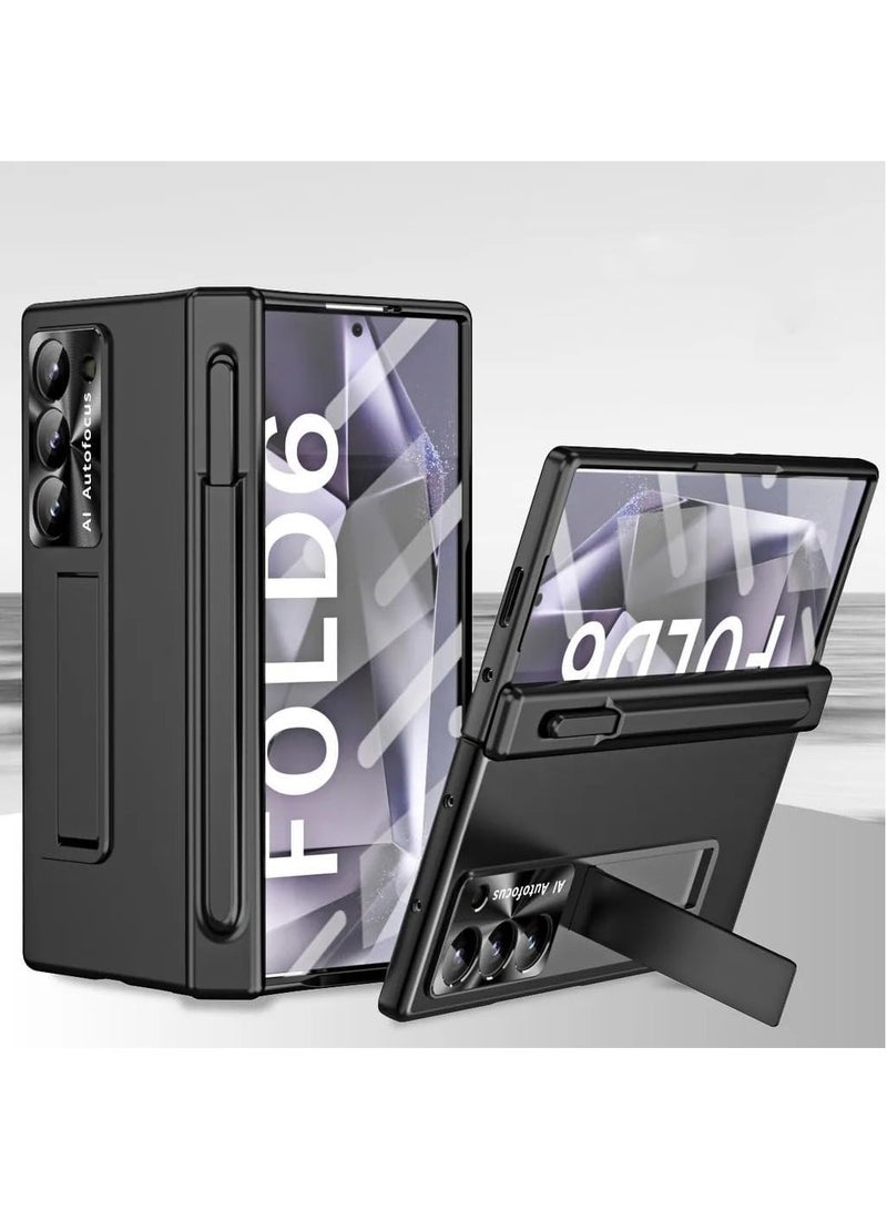 general Galaxy Z Fold 6 Case with Pen  Pen Holder, Z Fold 6 Case with Hinge Protection  Screen Protector Slim PC Phone Case with Kickstand