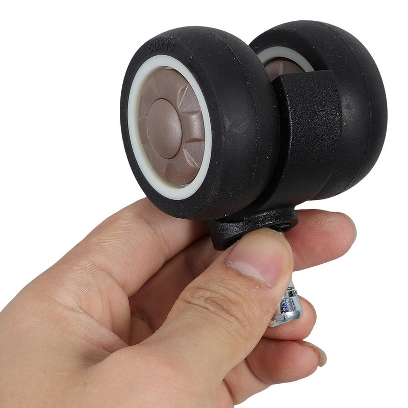 Office Chair Replacement Caster Wheels 2 Inch Silent Dual Bearing Swivel Black Stem Stem 11x22mm Compatible With Gaming Desk Chairs Office Furniture Set Of 5 - Image 4