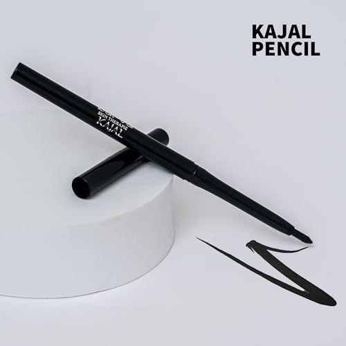 Barva's 100% Natural Kajal Pencil Stick Enriched with Vitamin E, Fragrance-Free, Intense Black, 0.25g - Image 3