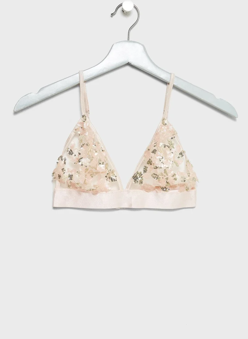 LIPSY Mesh Sequin Embellished Bralet