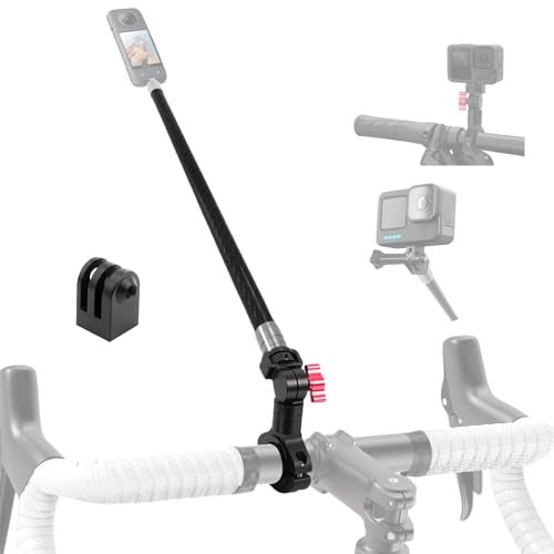 Sruim Motorcycle Bike Handlebar Mount Selfie Stick for Insta360, Bike Motorcycle kit Clamp Mount Accessories Compatible with Insta 360 X5 X4 X3 X2 X, Go pro Hero 13 and DJI OSMO Action 5 Pro Camera - Image 1