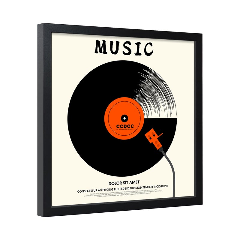 ccdcc 12.6x12.6 Vinyl Record Frame 1 Pack, Black Wooden Album Cover Display Frame with Tempered Glass Cover for Any 12 By 12 Inch Lp Record Cover - Image 1