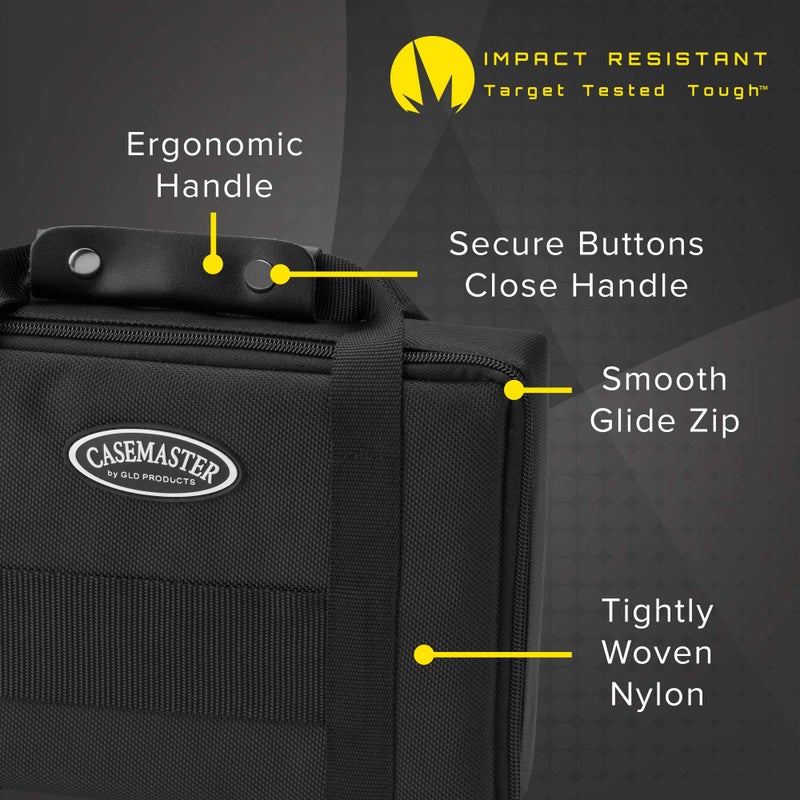 Casemaster Classic Nylon Dart Carrying Case for Steel and Soft Tip Darts, Holds 12 Darts Numerous Other Accessories via Generous Storage Pockets, Tubes and Boxes, Black - Image 4