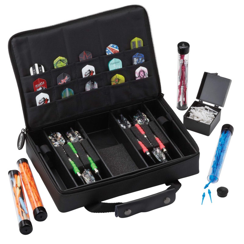 Casemaster Classic Nylon Dart Carrying Case for Steel and Soft Tip Darts, Holds 12 Darts Numerous Other Accessories via Generous Storage Pockets, Tubes and Boxes, Black - Image 5