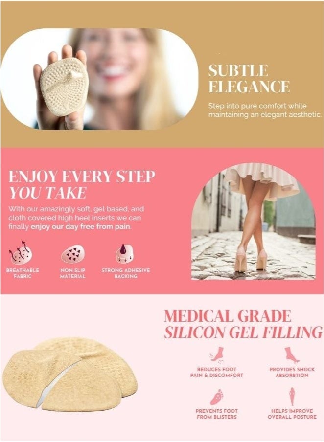 2 Pairs of Foot Pads Heel Inserts for Women Metatarsal Pads for Foot Pain Relief Ball of Foot Cushions - Image 5