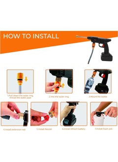 Eworld 48V Double Battery Portable Cordless High-Pressure Washer Gun, Efficient Car, Floor, Driveway, Bike & Motorcycle Washing and Garden Watering, Lightweight and Easy to Use, Black  - Image 4