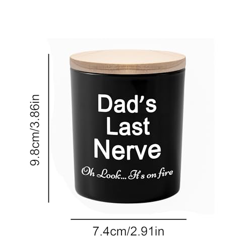 BFJLIFE Gifts for Dad from Daughter/Son Funny Unique Fathers Day Christmas Birthday Gift for Dad Stocking Stuffers Dads Last Nerve Sandalwood Scented Soy Candles - Image 3