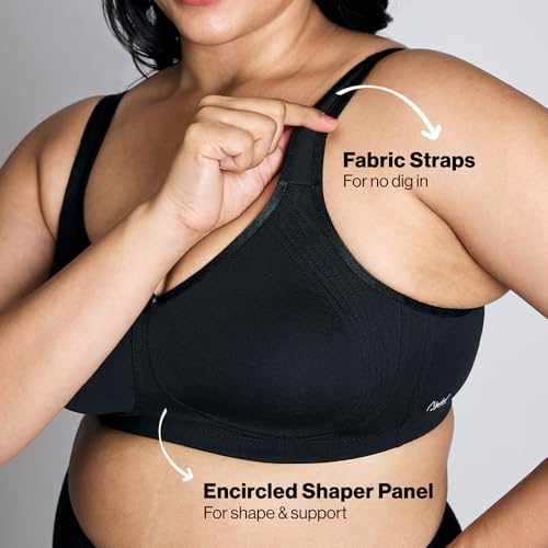 NYKD (NYB169 Cotton Anti Microbial Non Padded & Non Wired Side Support Shaper Bra for Women | Full Coverage Bra with Detailed Contoured Lift & Shape with Wide Straps - Black - Image 3