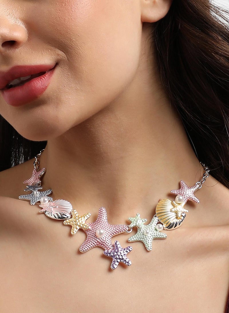 SOHI Metallic Starfish Artificial Necklace Jewellery - Image 1