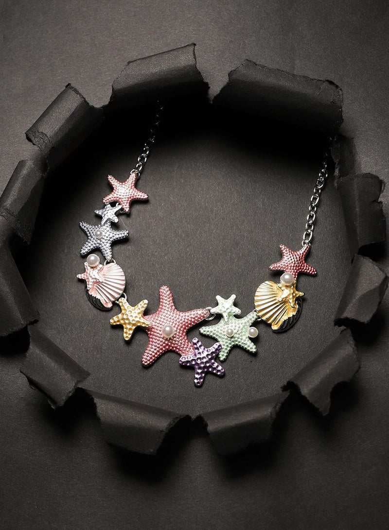 SOHI Metallic Starfish Artificial Necklace Jewellery - Image 3
