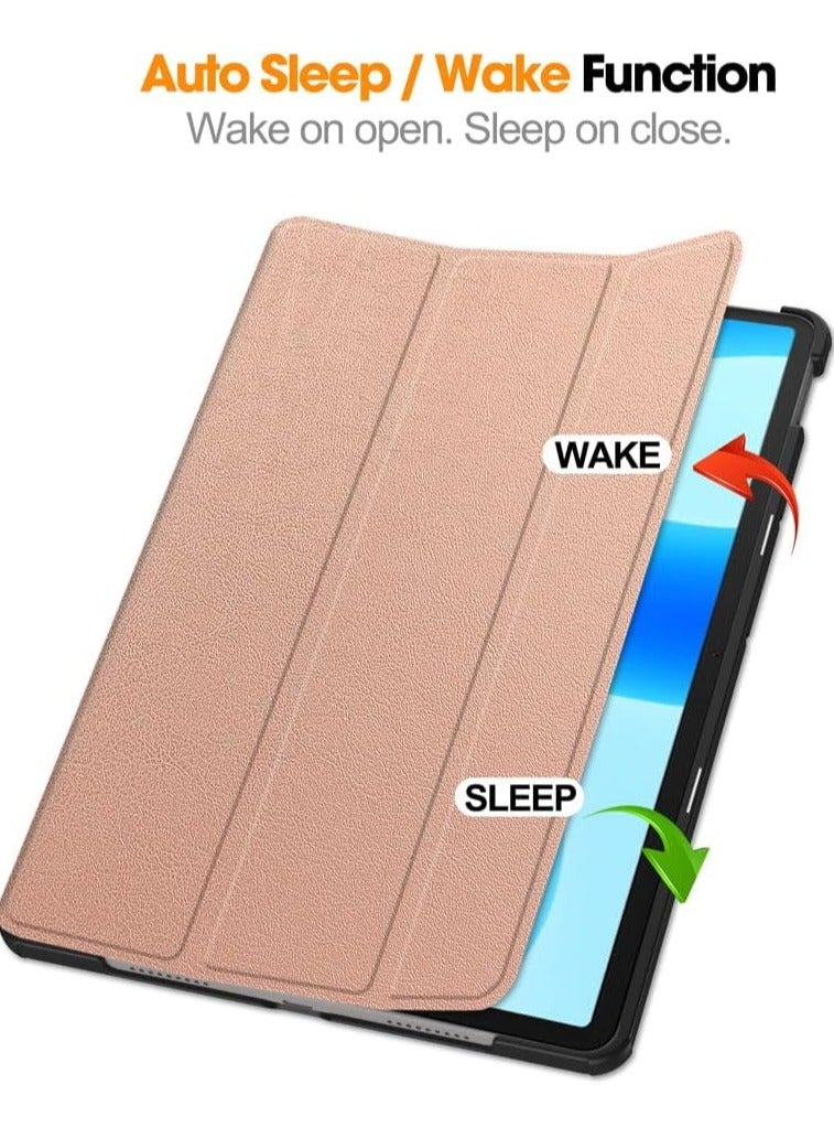 VKL Custer Case for Huawei Matepad 11.5 2023,Ultra-thin PU-Leather Hard Shell Cover - Rose Gold - Image 3