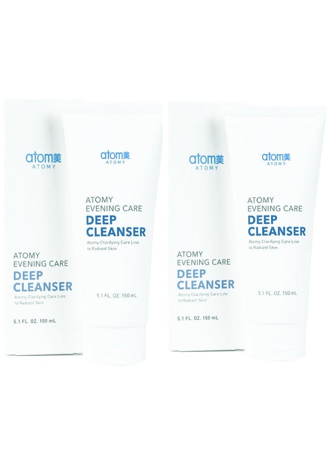 GASHINA STORY - Atomy Evening Care Deep Cleanser 150Ml X 2 Pack Facial Foam Face Wash - Image 1