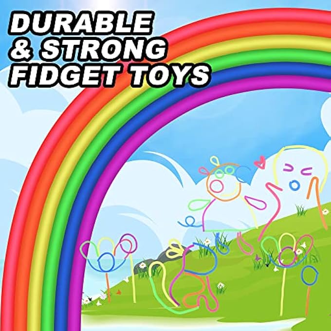 Rtinsd 24 pcs Monkey Noodles Stretchy String Fidget Toys&Stress Relief Toy&Tactile Sensory Toys,Silly Strings Kids Party Favors&Easter Basket Stuffers - Image 2