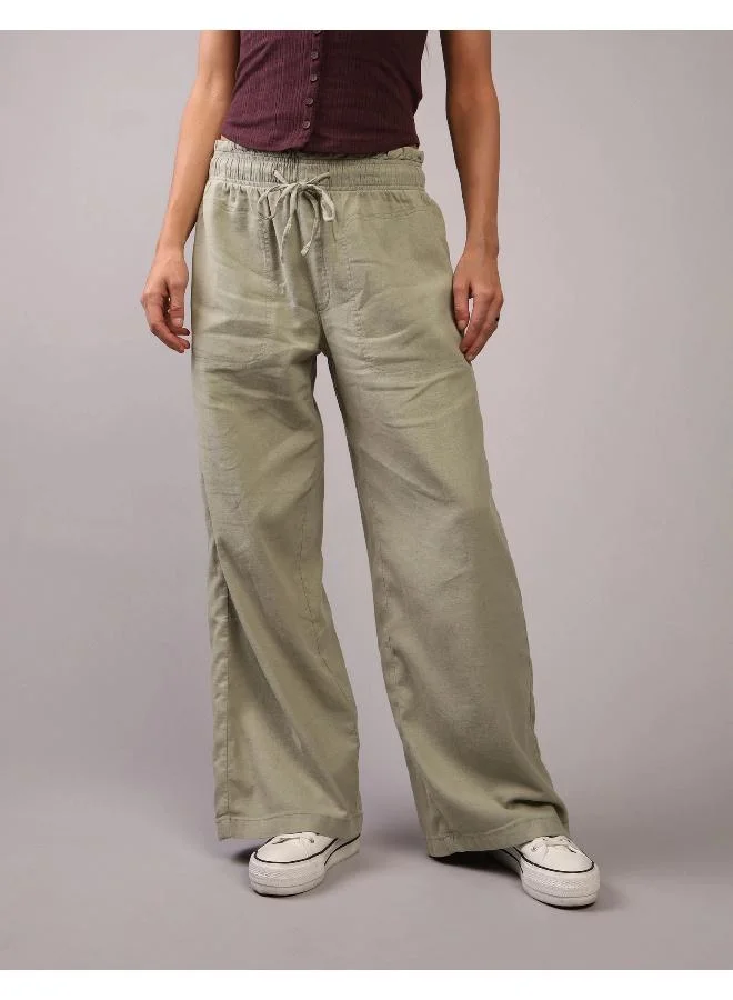 American Eagle AE Dreamy Drape Linen-Blend Pull-On Pant