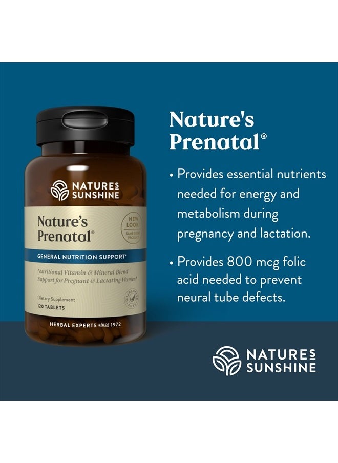 NATURE'S SUNSHINE - Prenatal, 120 Tablets | Prenatal Vitamin Provides a Combination of Vitamins and Minerals to Support the Nutritional Needs of Both Mother and Child - Image 1