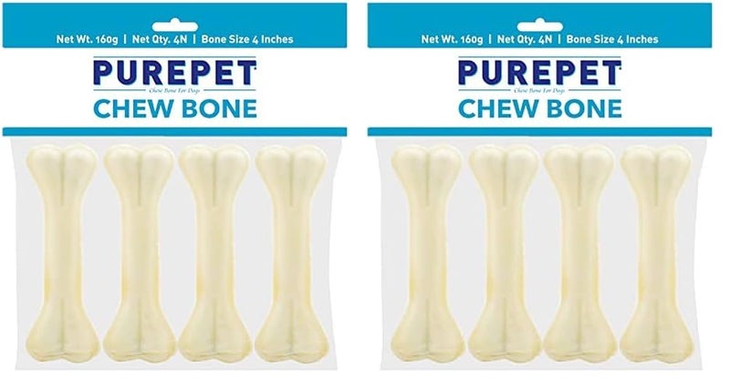 PUREPET Dog Treat Chew Bones,10.16Cm 160G, All Life Stages, Pack of 8 Bones - Image 1