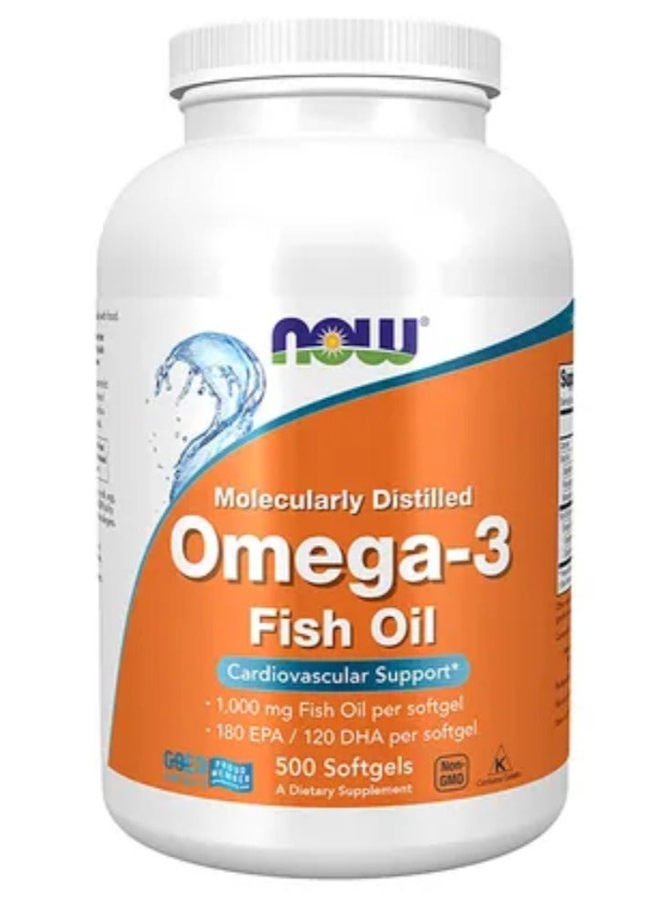 now Omega 3 1000 mg, distilled specifically for cardiovascular, 500 softgels