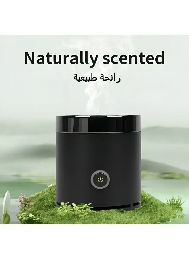عود بخوان مبخرة بخور معدنية دائرية - حامل بخور وعود محمول مقاوم للحرارة للمنزل والمكتب وغرفة الصلاة، أسود (9 × 7 × 7 سم) - Image 5