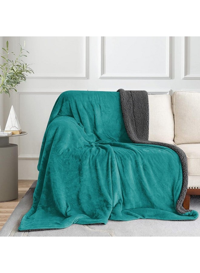 Homestan Homestan Sherpa Fleece AC Blanket Double Bed 220GSM, Ultra Soft King Size Blanket for Summer 88x90 inches (Teal, Double) - Image 2
