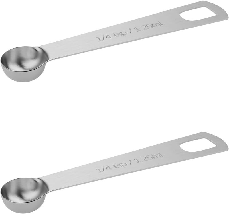 BERYLER 2PCS 1/4tsp (1.25ml) Single Measuring Spoon, Stainless Steel Individual Teaspoons Only - Image 1