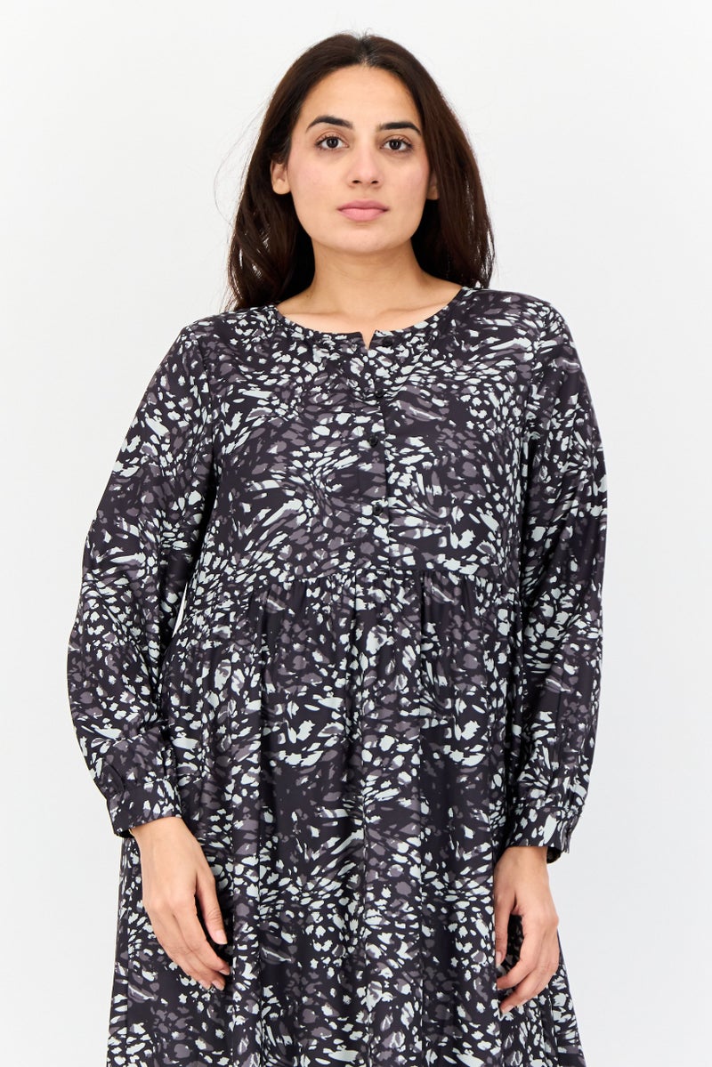 bebe Women Allover Print Midi Dress, Multicolor - Image 3