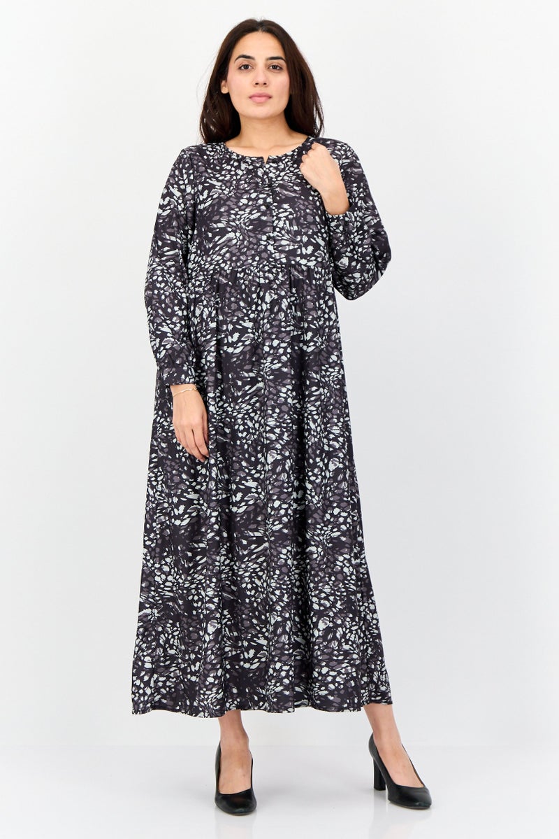 bebe Women Allover Print Midi Dress, Multicolor - Image 1