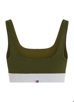 TOMMY HILFIGER Women's Sport Low Support Skinny Fit Sports Bra, Green  - Image 4