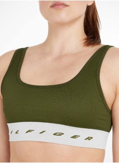 TOMMY HILFIGER Women's Sport Low Support Skinny Fit Sports Bra, Green  - Image 5