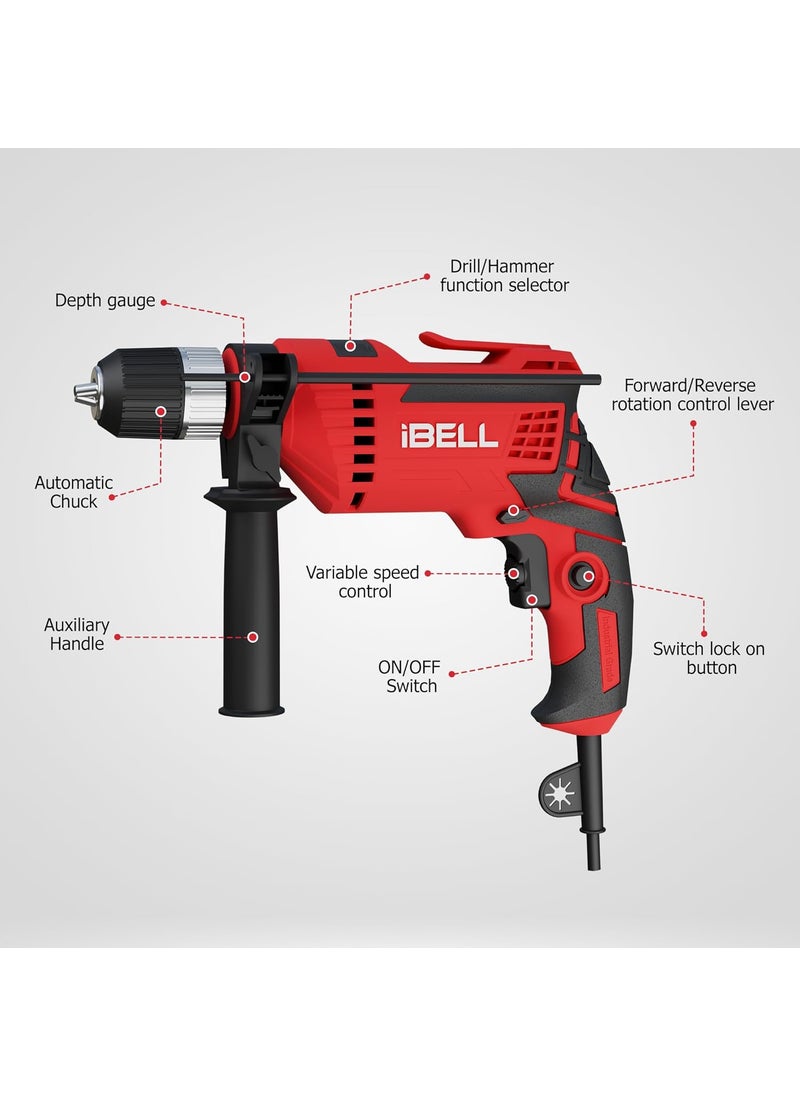 iBELL IBELL Professional Tool Kit with Impact Drill TD13-100, 650W, Copper Armature, Chuck 13mm Keyless Auto, 115 Home Essential Tools/Accessories  - Image 4