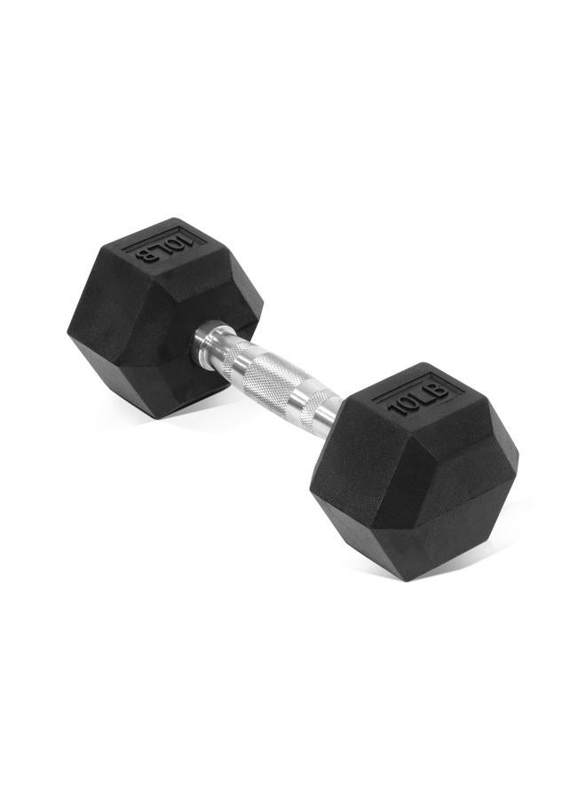 BalanceFrom Rubber Encased Hex Dumbbell in Pairs or Singles, Black - Image 1