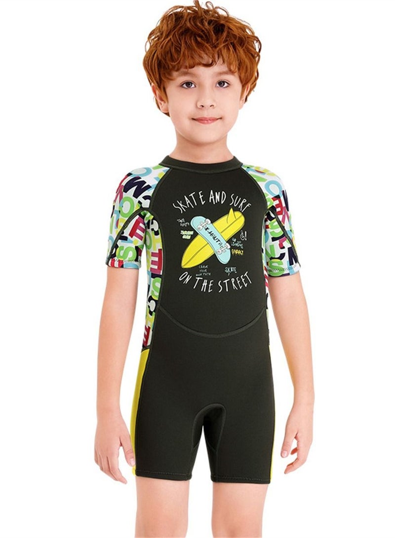 DIVE & SAIL 2.5MM Keep Warm Children Diving Suit Three-layer High Elastic Wetsuit For Boys  Green - Image 1