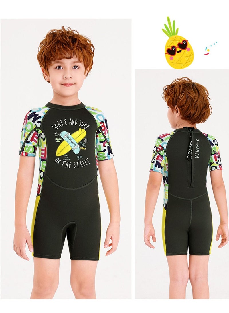 DIVE & SAIL 2.5MM Keep Warm Children Diving Suit Three-layer High Elastic Wetsuit For Boys  Green - Image 2