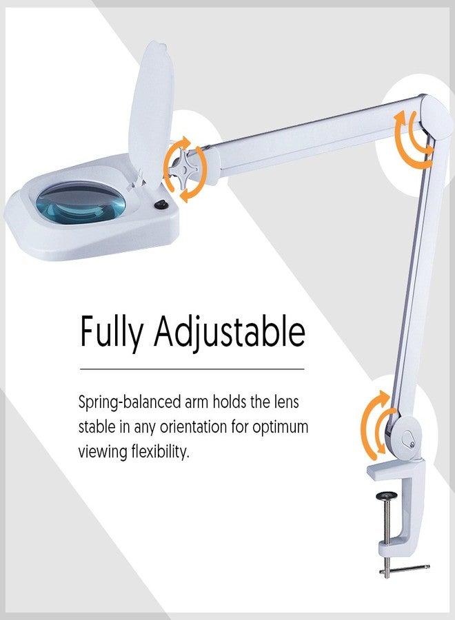 Omano LED Magnifying Lamp (2X Magnifier) Professional Desktop, Reading, Hobby, and Task Use | Adjustable Arm, Bright Daylight Lighting | Clear 6” Diameter Lens - Image 3