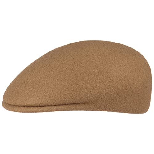 Lipodo Mens Felt Flat Cap ItalianMade Ivy Cap Wool Felt Peaked Cap Cap with 3 cm Peak FallWinter Flat Cap Camel - Image 1
