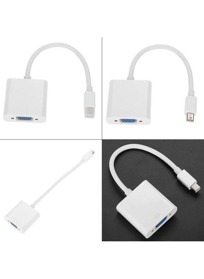 Thoraya - Mini DP DisplayPort to VGA HD Adapter Converter Cable 0.2M White - Image 1