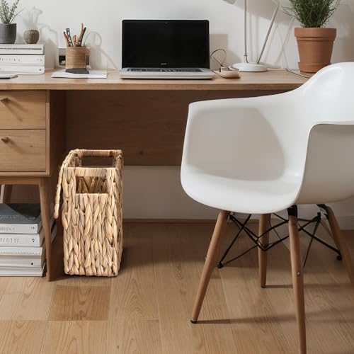 Vesici 3 Gallon Wicker Waste Basket with Lid Wicker Trash Can with Built-in Handles Handwoven Garbage Can for Bedroom, Bathroom, Kitchen, and Office - Image 5