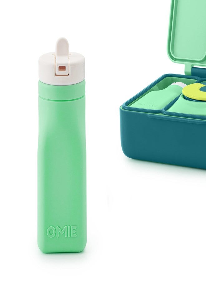 أومي زجاجة مياه سيليكون قابلة لإعادة الاستخدام من أومي بوكس - 8.7 أونصة، مزودة بماصة، خالية من مادة BPA والفثالات، مانعة للتسرب (أخضر) - Image 1