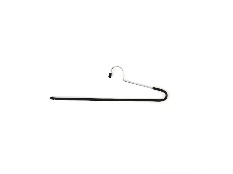 Amenshree 12 Steel Saree Hangers with Black Virgin PVC Tube Coating for Wardrobe, Pants and Sarees, Pack of 12, Anti Slip, Chrome Plated, Rust Proof - Image 2