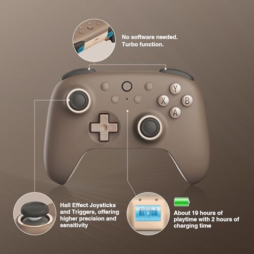 8Bitdo Ultimate 2C Wireless Controller for Windows PC and Android, with 1000Hz Polling Rate, Hall Effect Joysticks and Hall Triggers, and Remappable L4/R4 Bumpers (Brownie) - Image 3