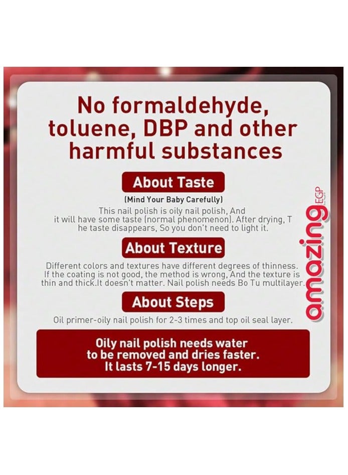 amazing.EGP Nail Polish Set, No Paste Needed, Shiny Manicure, Beautiful Nail Art Gift for Women and Girls, Long Lasting (C109_Rose Tango, 12ml) - Image 4