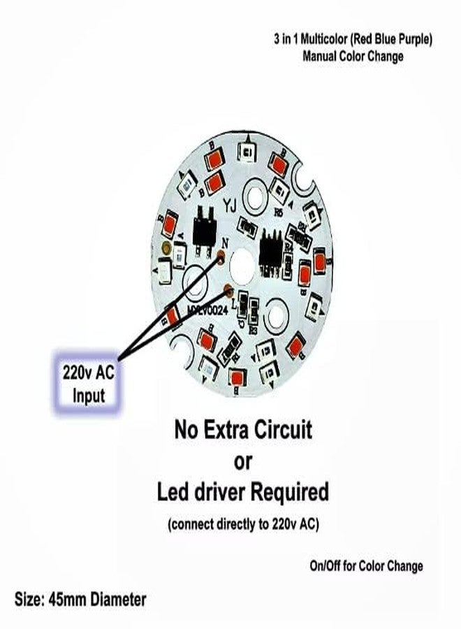 StrawHat 7 in 1 Direct On Board Auto Changing 9W DOB MCPCB Led Bulb Raw Material For B22 Light Bulb - Muticolored. (5) - Image 3