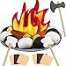 Yowlieu 23 PCS Pretend Campfire Toys Kids Plush Felt Play Campfire Playset Safe Fake Fire Wood Stones Toys Pretend Camping Play Set for Kids Toddlers Age 35 - Image 2