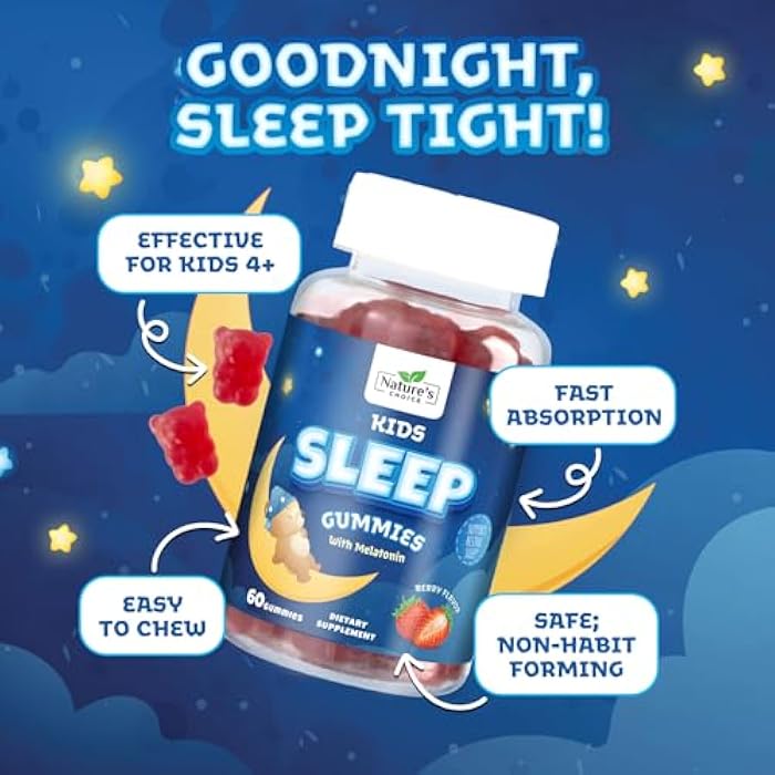 Nature's Choice Kids Melatonin Gummies - 2mg Melatonin Per Serving - Best Children's Melatonin Gummy for Restful Sleep - Kids Chewable Sleep Supplement - Natural Tasty Berry Flavor - Non-GMO Vegan - 60 Gummies - Image 5